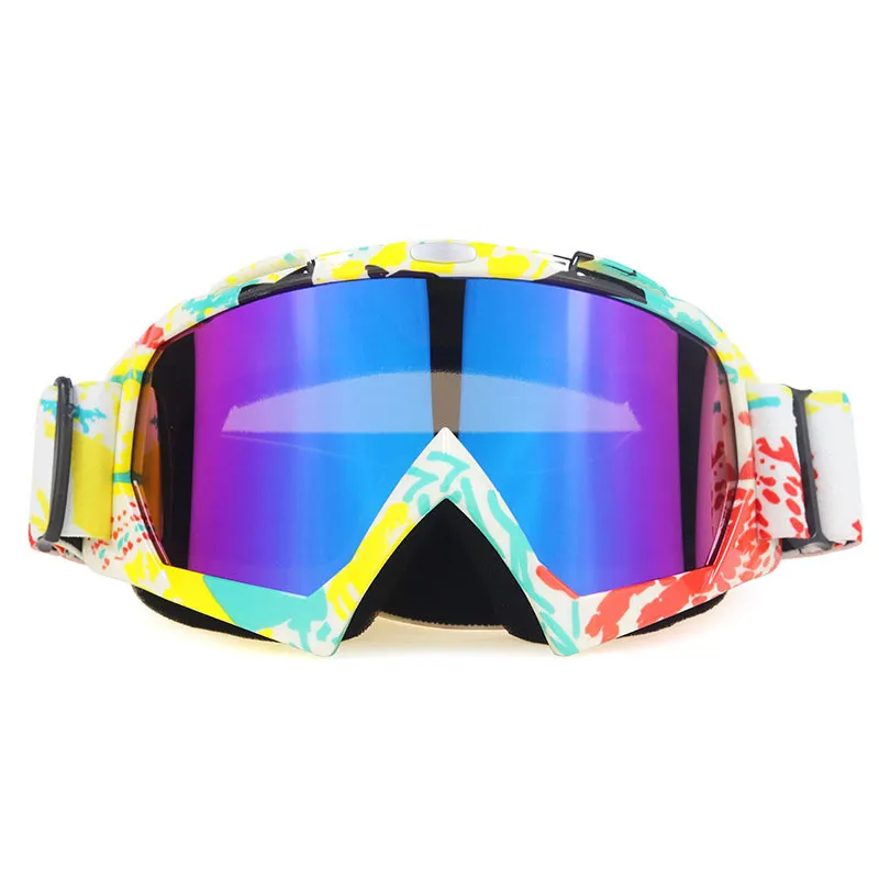 Motorcycle Cross-Country Goggles Ski Glasses Helmet Goggles Knights Wear Outdoor Glasses Graffiti Frame Color Film