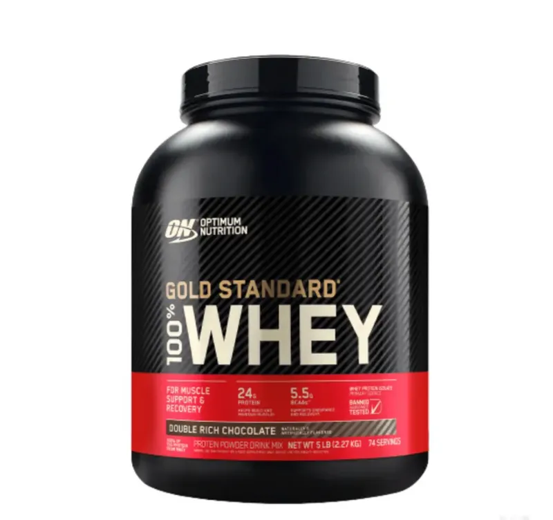 Optimum Nutrition Whey 100% Gold Standard- Double Rich Chocolate- 5 lbs
