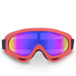 X400 Goggles Motorcycle Riding Glasses Wind-Sand Cross-Country Anti-Shock Goggles Outdoor Sports X400 Red Frame Plus Multicolor Film